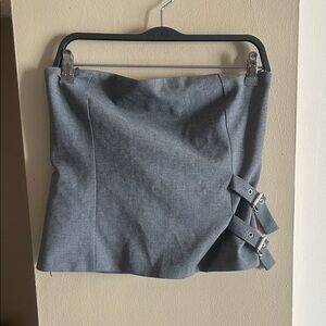 Zara Charcoal tube top with Double Buckle
